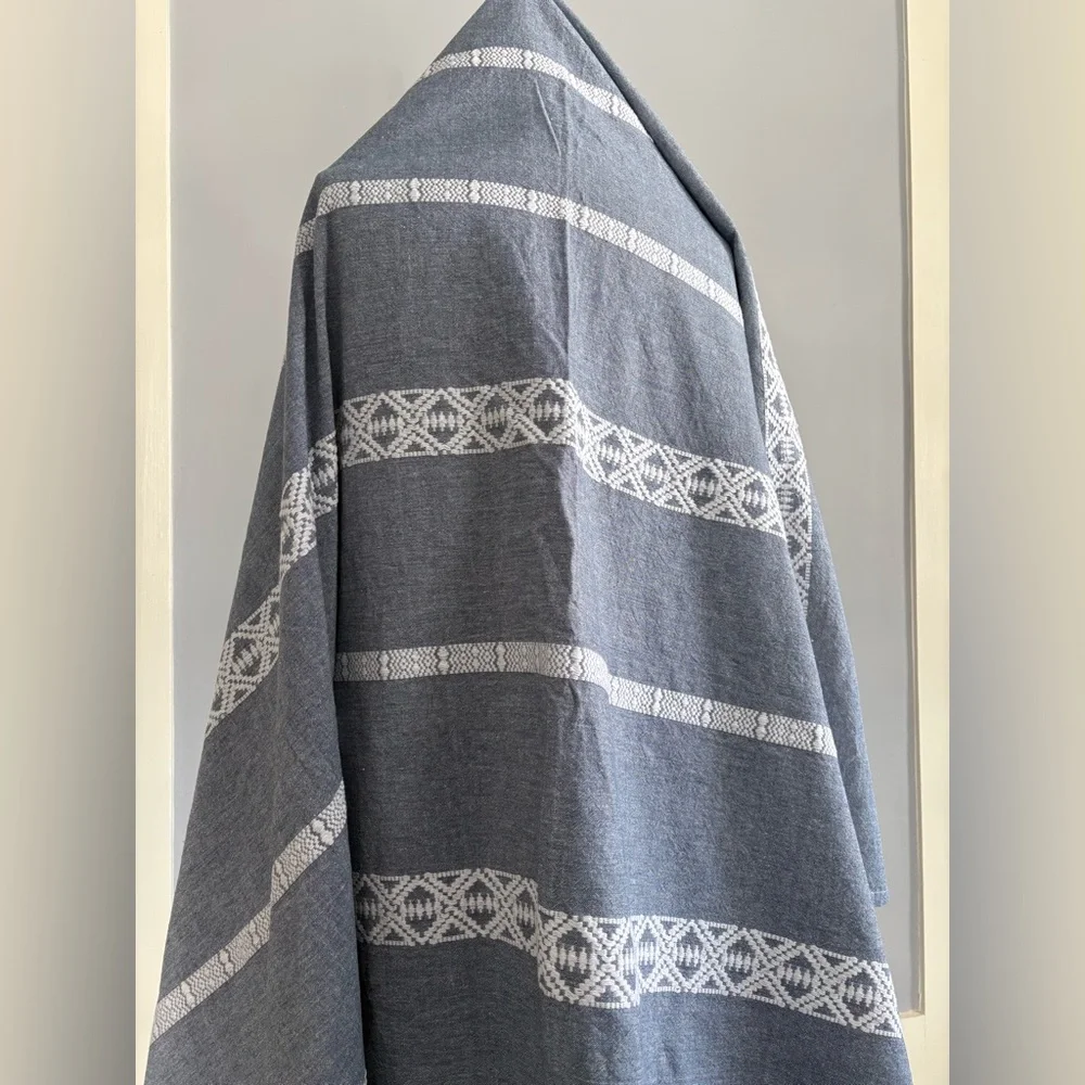 Better Homes and Gardens Blue and White Tassel Shower Curtain NWOT